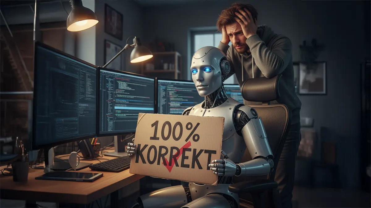 Ein Roboter hat seine Arbeit erledigt, aber schlecht